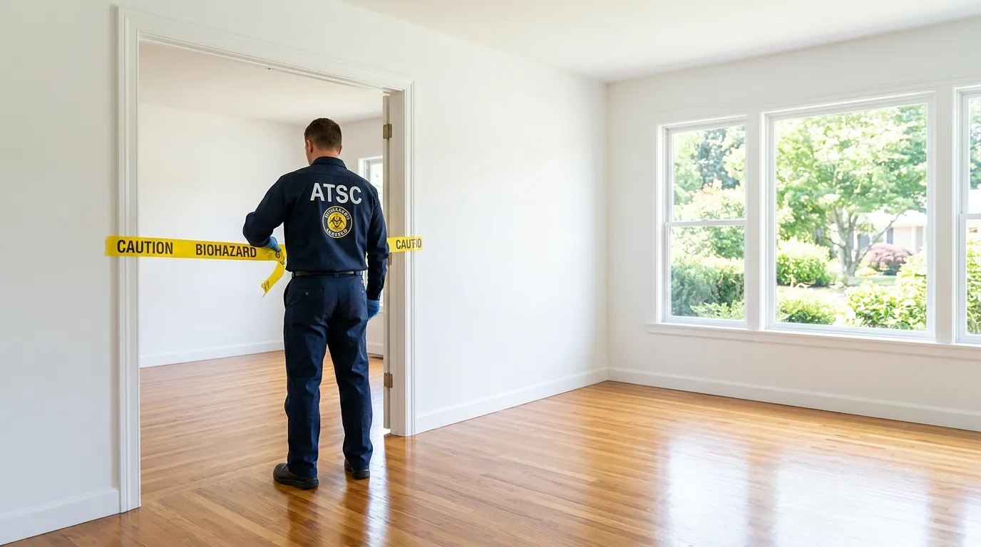 Certified biohazard cleanup crew performing Trauma Scene Cleanup in Fairview